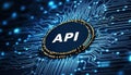 API Application Programming Interface Embedded on Circuit Board. Code, Technology Concept Royalty Free Stock Photo