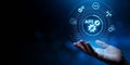 API application programming interface function and procedure development technology concept on screen. Royalty Free Stock Photo