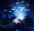 API application programming interface function and procedure development technology concept on screen. Royalty Free Stock Photo