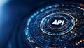 API Application Programming Interface In Futuristic Technology Design, Concentric Circles Software Royalty Free Stock Photo