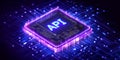 API. Application Programming Interface. Glowing CPU Processor Unit On Futuristic Circuit Board Royalty Free Stock Photo