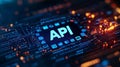 API, Application Programming Interface, Software Development Concept on Futuristic Circuit Board Royalty Free Stock Photo