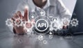API. Application Programming Interface. Software Development. Technology Royalty Free Stock Photo