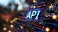API Application Programming Interface Software Development Tool on Circuit Board, 3D Rendering Royalty Free Stock Photo