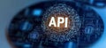 API Application Programming Interface. Software Development Tool on Conceptual Futuristic Background Royalty Free Stock Photo