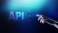 API - Application Programming Interface, software development tool, information technology and business concept. Royalty Free Stock Photo