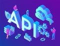 API. Application Programming Interface. Software development tool, information technology concept. Technology process of Software Royalty Free Stock Photo