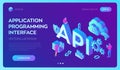API. Application Programming Interface. Software development tool, information technology concept. Technology process of Software Royalty Free Stock Photo