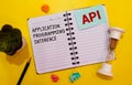 API Application Programming Interface text with drawing on notebook Royalty Free Stock Photo