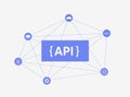 API - Application Programming Interface vector illustration. Api Gateway Architecture and integration - management tool