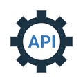 Api, application, software icon. Simple editable vector design isolated on a white background Royalty Free Stock Photo