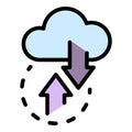 Api change data cloud icon vector flat