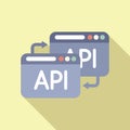 Api change secure icon flat vector. Gear hosting