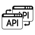 Api change secure icon simple vector. Gear hosting