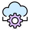 Api cloud gear icon vector flat