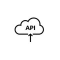 Api cloud integration icon data process. Flat vector web api cloud system pictogram