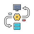 api connection big data color icon vector illustration Royalty Free Stock Photo