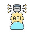 api connection cloud computing color icon vector illustration Royalty Free Stock Photo