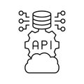 api connection cloud computing line icon vector illustration Royalty Free Stock Photo