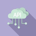 Api data cloud icon flat vector. Gear hosting internet Royalty Free Stock Photo