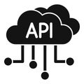 Api data cloud icon simple vector. Gear hosting internet Royalty Free Stock Photo