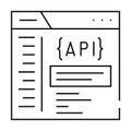 api documentation technical writer line icon vector illustration Royalty Free Stock Photo