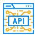 api financial technology color icon vector illustration Royalty Free Stock Photo