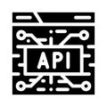 api financial technology glyph icon vector illustration Royalty Free Stock Photo