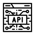 api financial technology line icon vector illustration Royalty Free Stock Photo