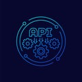 API icon for apps and web, linear design Royalty Free Stock Photo