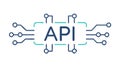 API Icon with Circuitry and Data Connectivity Symbol, vector design Generative AI Royalty Free Stock Photo