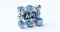 API Icon 3D Style Full Object Isolated on White Royalty Free Stock Photo