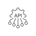 API icon in flat style. Software integration vector illustration on isolated background. Algorithm programming sign business Royalty Free Stock Photo