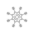 API icon in flat style. Software integration vector illustration on isolated background. Algorithm programming sign business Royalty Free Stock Photo