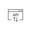 API icon in flat style. Software integration vector illustration on isolated background. Algorithm programming sign business Royalty Free Stock Photo