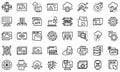 API icons set, outline style Royalty Free Stock Photo