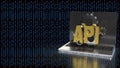 API Integration and Artificial Intelligence Technology Concept on Laptop 3d render Royalty Free Stock Photo