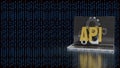 API Integration and Artificial Intelligence Technology Concept on Laptop 3d render Royalty Free Stock Photo