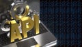 API Integration and Artificial Intelligence Technology Concept on Laptop 3d render Royalty Free Stock Photo