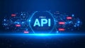 Api integration showcase digital space graphic design tech environment futuristic viewpoint Royalty Free Stock Photo
