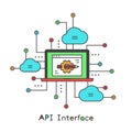 API Interface Vector Icon Style Illustration