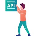 Api modeling icon vector man programming app Royalty Free Stock Photo