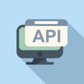 Api monitor icon flat vector. Code gear hosting