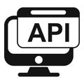 Api monitor icon simple vector. Code gear hosting