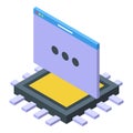 Api processor icon isometric vector. Code development Royalty Free Stock Photo