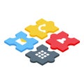 Api puzzle icon isometric vector. Code development