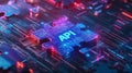 API Puzzle Piece On Circuit Board. Software Integration Concept. Application Programming Interface Tech Royalty Free Stock Photo