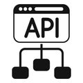 Api scheme gear hosting icon simple vector. Code build team