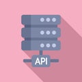 Api server data icon flat vector. Gear hosting service Royalty Free Stock Photo