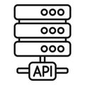 Api server data icon outline vector. Gear hosting service Royalty Free Stock Photo